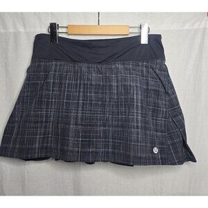 Lululemon Run Speed skirt skort  size 6 grey plaid Built In Shorts